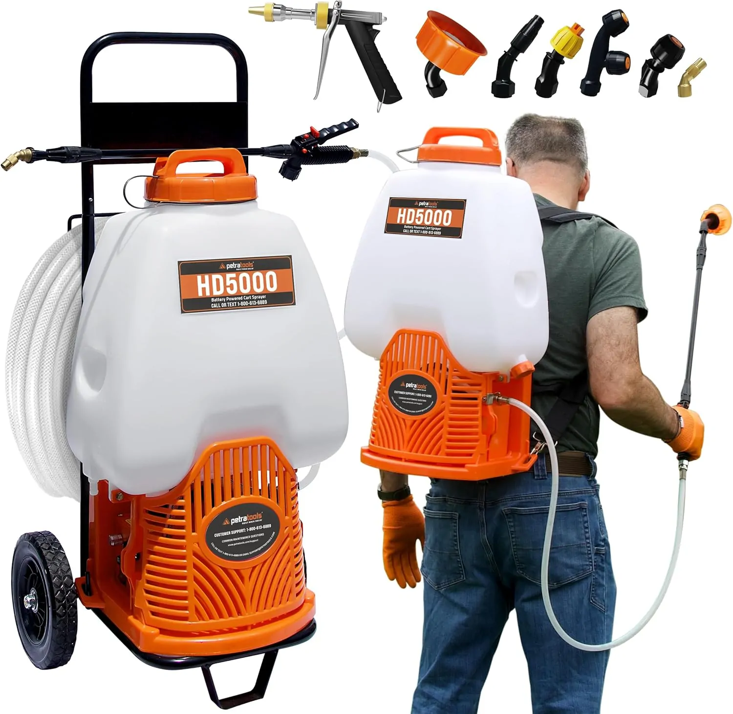 PetraTools Powered Backpack Garden Sprayer On Wheels (6.5 Gallon)
