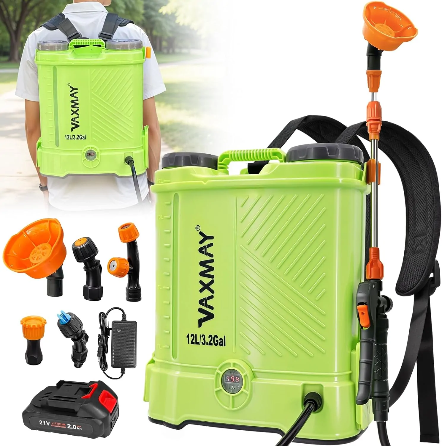 VAXMAY Battery Powered Backpack Sprayer