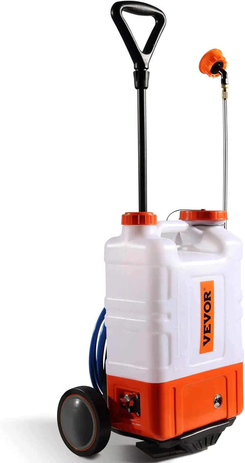 VEVOR 4 Gallon Battery Powered Backpack Wheeled Sprayer